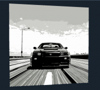STL file Nissan Skyline GTR R34 Wall Art 🎨・Model to download and 3D  print・Cults