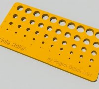 Metric Ruler with Measuring Holes by OverMaintained, Download free STL  model