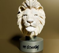 3D PRINTED 1/4 hot SCALE LION BUST