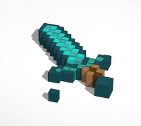 How to make a Minecraft Diamond Sword (Tinkercad Tutorial) : r/tinkercad